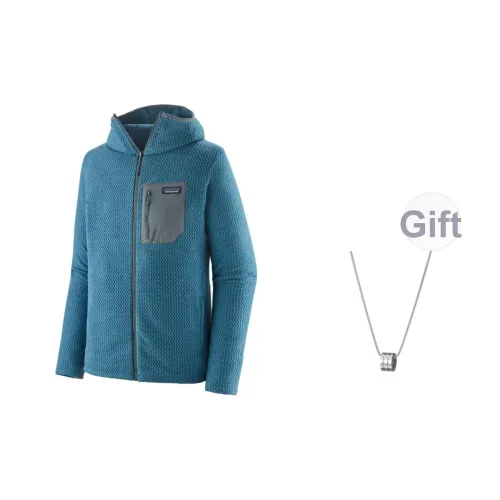 Patagonia Куртки Пальто Мужской Волнистый Синий С Ожерельем