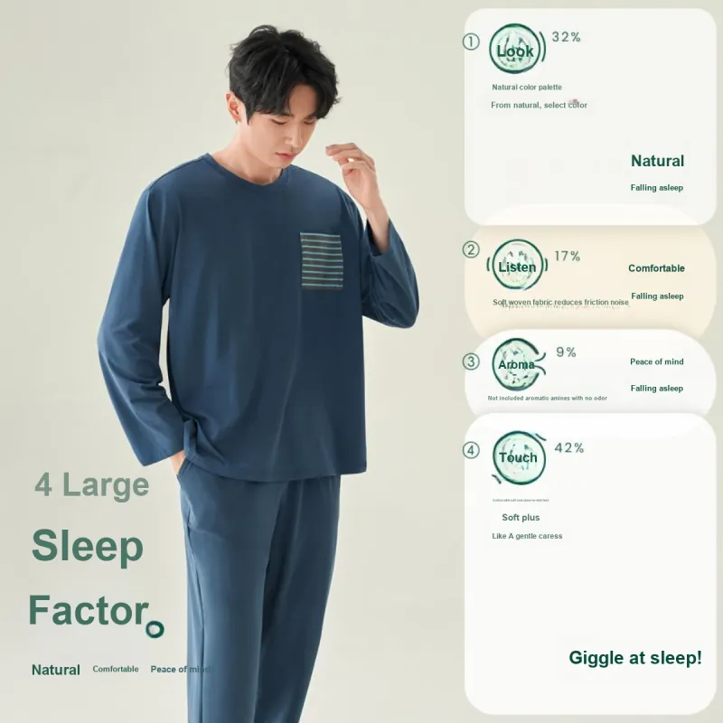 Aannsfam Pajama Set Men's Smoky Blue-2