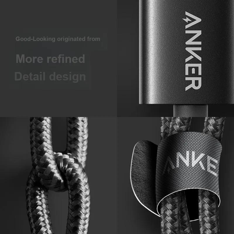 ANKER A8152 0.9m 1 to 1 A To Lightning Nylon Braid Cables-1