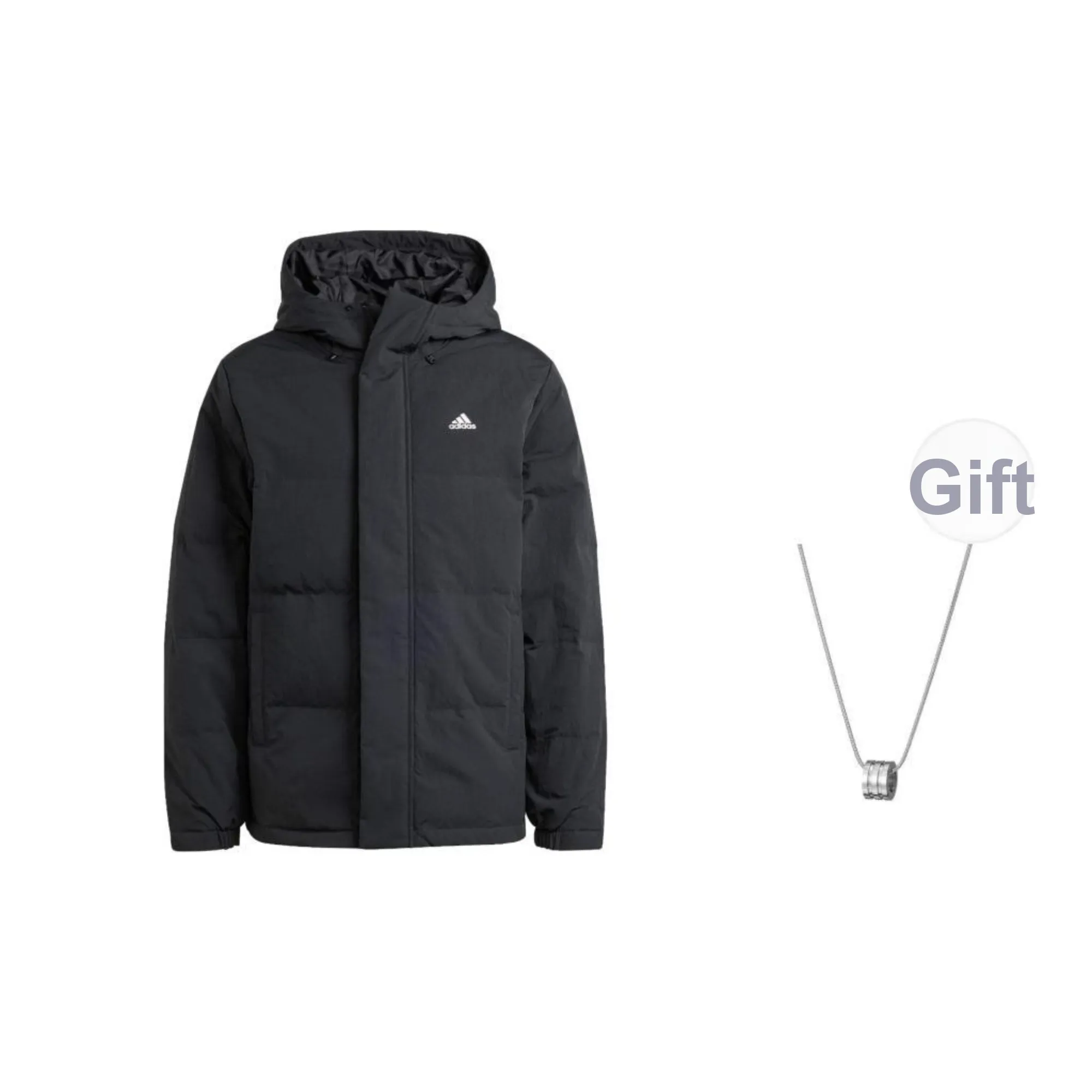 Adidas Regular Daily Down Jacket Unisex Black Comes With Necklace