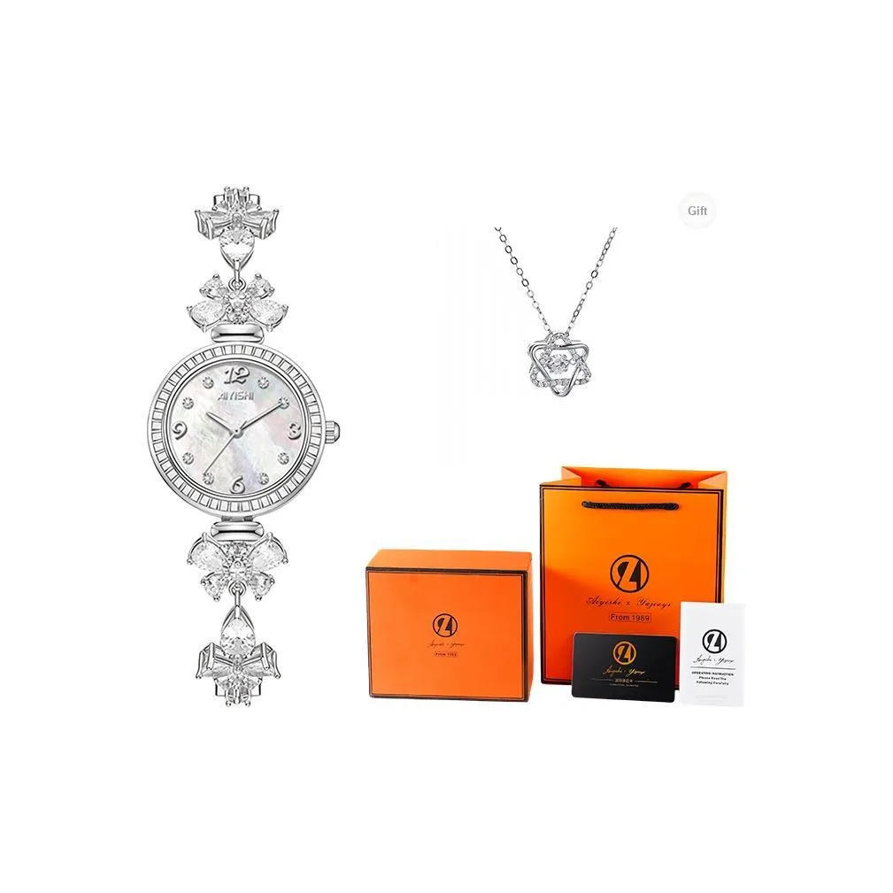 AIYISHI Butterfly Series Кварцевый механизм Eco-Friendly Медный ремешок Часы для женщин Жемчужная раковина Циферблат часов