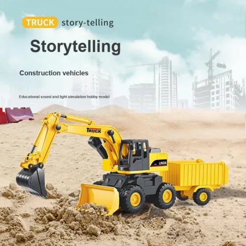 Linda Экстра-большой ударопрочный 3 в 1 экскаватор самоскид журавль строительный транспорт игрушки