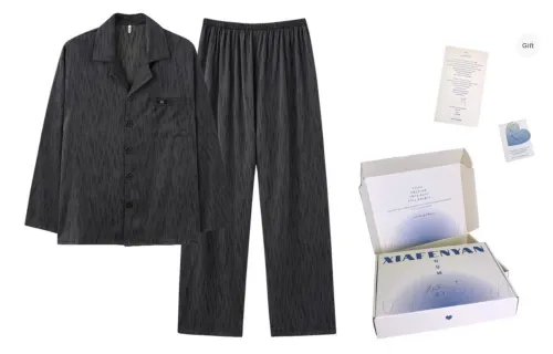 XIAFENYAN Pajama Gift Box Men's Dark Gray
