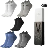 Short 5 Pack Box Included (Solid Color Toe Design) 100% cotton Antibacterial/Toe Separator Design/Shopping Bag Included
