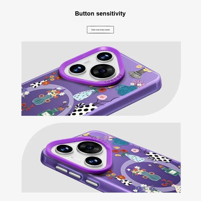 Marsfield Acrylic Material Soft Edged Magnetic Case Artistic Vase Phone Cases Compatibility Huawei P70/60/50/40PRO-4
