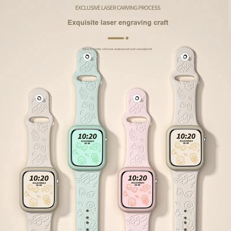 Mr. Strap Watch Band Apple Compatibility Silicone Material-7