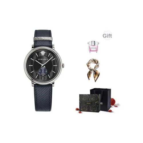 VERSACE Наручные часы Кварцевый механизм Черный циферблат Мужские часы Ограниченная серия Удача Коробка + шелковый шарф + парфюм VERSACE