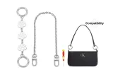 (Silver) Camellia Extender Chain+Decorative Chain 40cm+Free Screwdriver