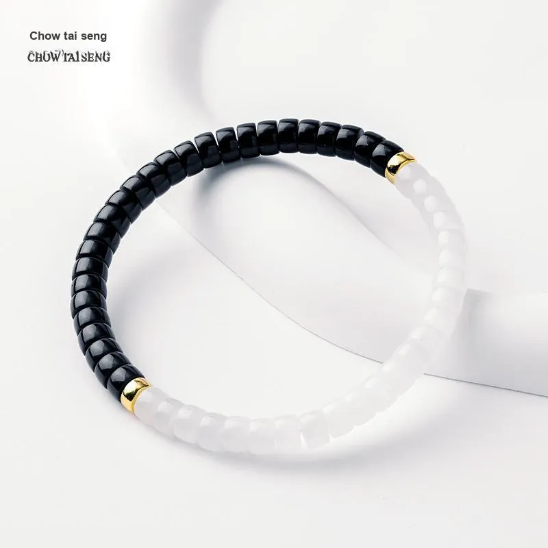 CHOW TAI SENG Hetian Jade Bracelets White Jade Unisex-2
