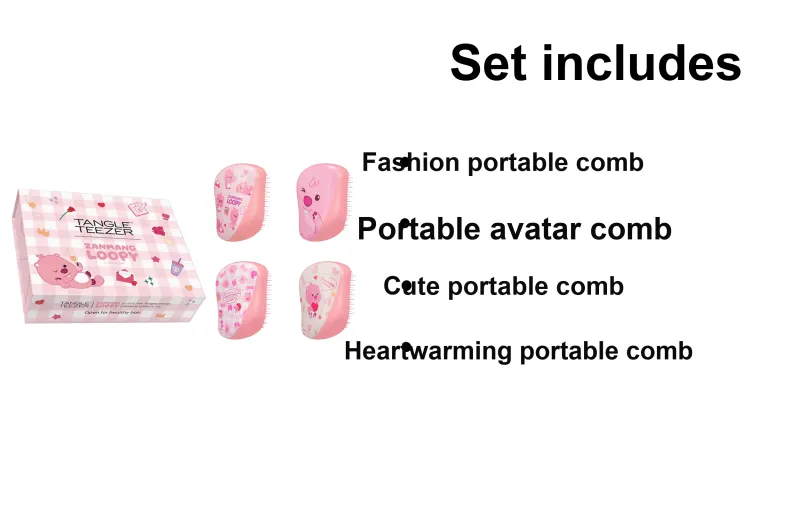 Tangle Teezer x ZANMANG LOOPY Heartfelt Box Portable Comb Set Fluffy-7
