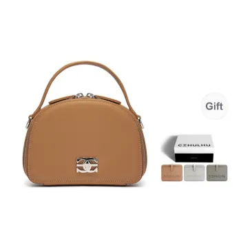 Cthulhu Cow Leather Korean Versatile One Shoulder Crossbody Handheld Box Bag Medium Size Women's Gray Blue/Brown