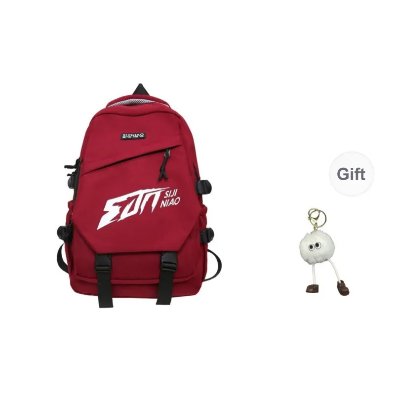 URBAN FOREST Nylon Backpack Unisex Red/Gray/Blue/Black/White-6