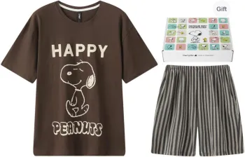 Gongdie x SNOOPY/, Pajama Set Men's Brown, Gift Box Set