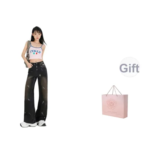 ZAZN Джинсы Женские Dirty Dyed Черные