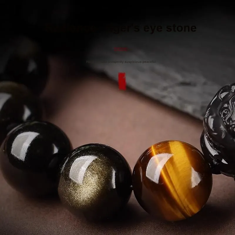The Thousand Seals Family Obsidian Bracelets Unisex-4