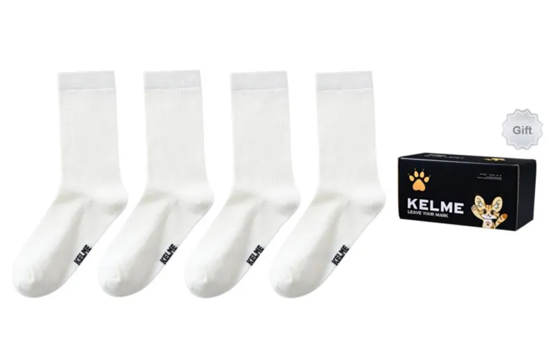 KELME Knee High Socks Unisex Box 4 Pack White-7
