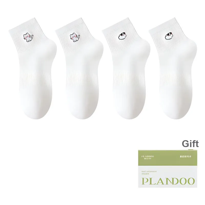 PLANDOO Mid Calf Socks Women's Shopping Bag 4 Pack-0