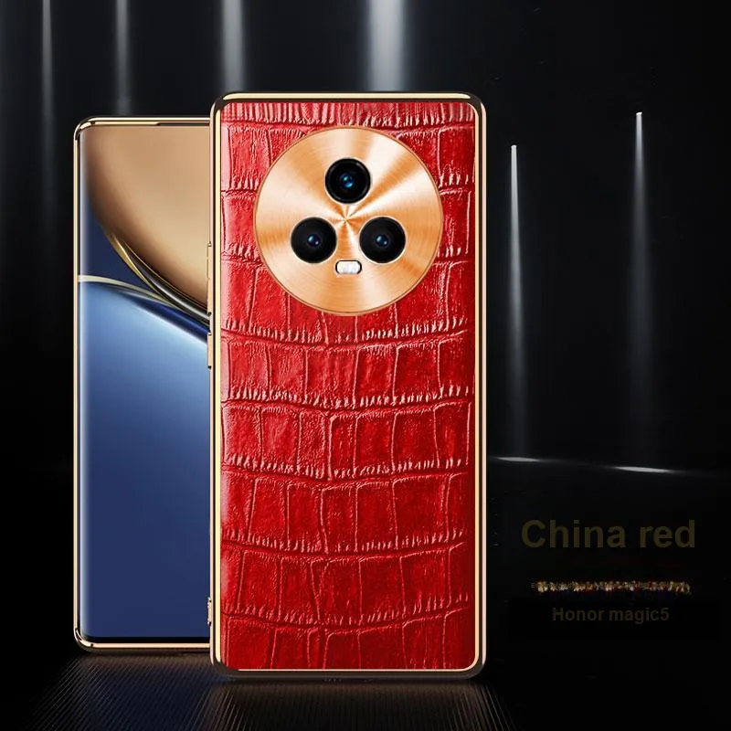 Mivana Leather Material Electroplated Genuine Leather Crocodile Pattern Phone Case Compatible With 'Magic5 Pro/Magic5'-8