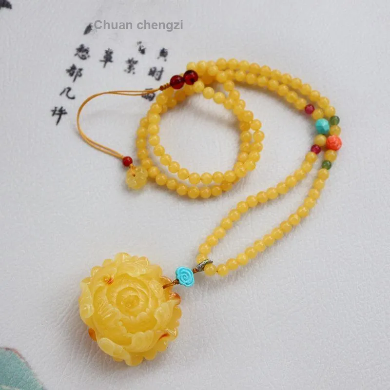 Xifeng Building Beeswax Necklaces Unisex-5