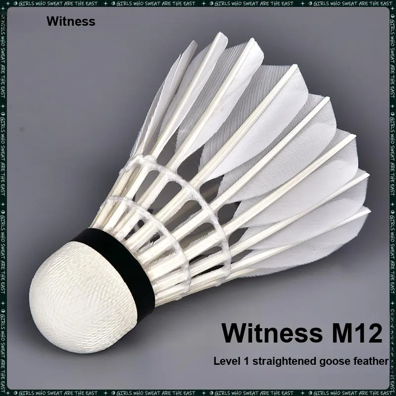 WITESS M12 Goose Feather Shuttlecock 12 Pack Goose Feather Shuttlecocks-5