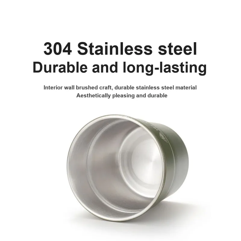 MUXING Outdoor Water Equipment Water Container 0.3L Camping 304 Stainless Steel-10