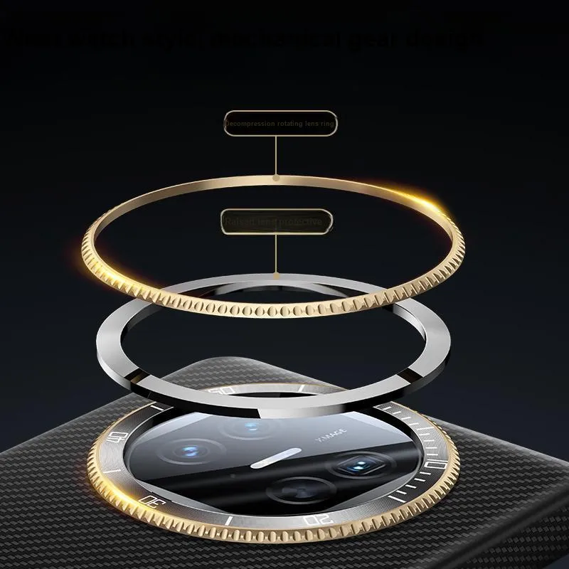 Mivana Carbon Fiber Material Magnetic Flap Phone Cases For Huawei MateX5 Business Formal-2