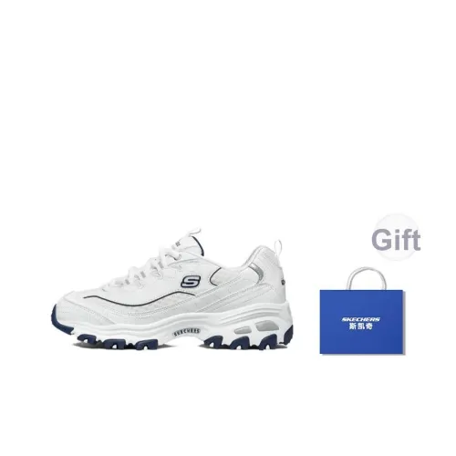 Skechers D'LITES 1,0 Амортизирующие низкие кеды с противоскользящим покрытием женские белые синие