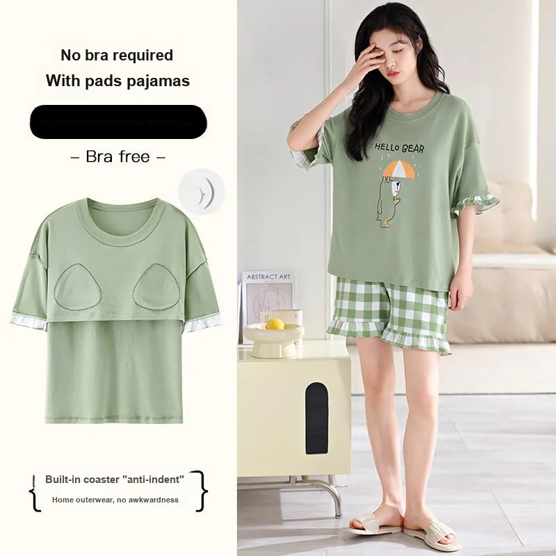 BONAS Pajama Set Women's Light Green-1