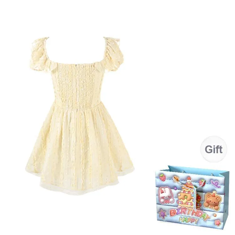 TWOPLUMGIRLS Short Sleeved Dress Women's Yellow-1