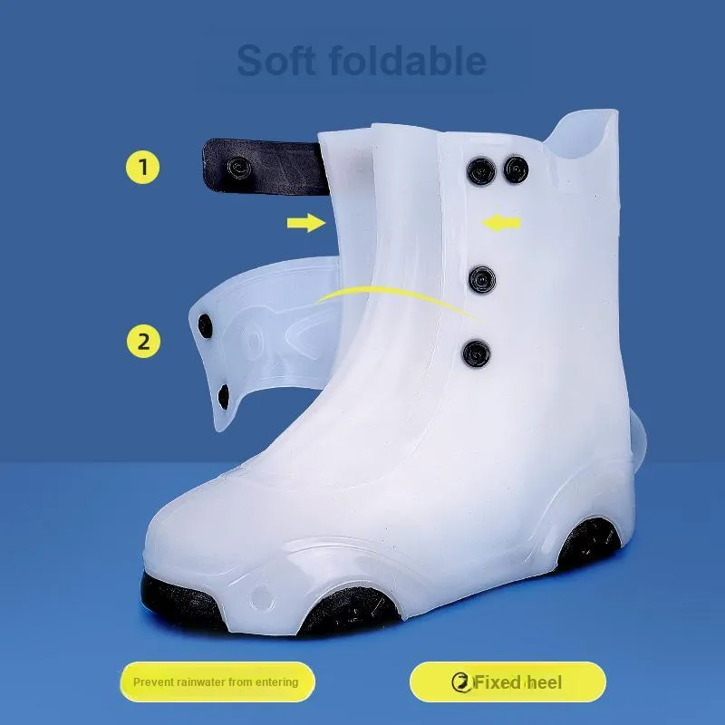 ENGMARSS Waterproof And Wear-resistant Rain Boots Unisex White-3
