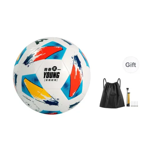 Deli x ANGENAITE Size 5 Soccer TPU Machine Stitched Soccer Ball Unisex Red Yellow Multicolor