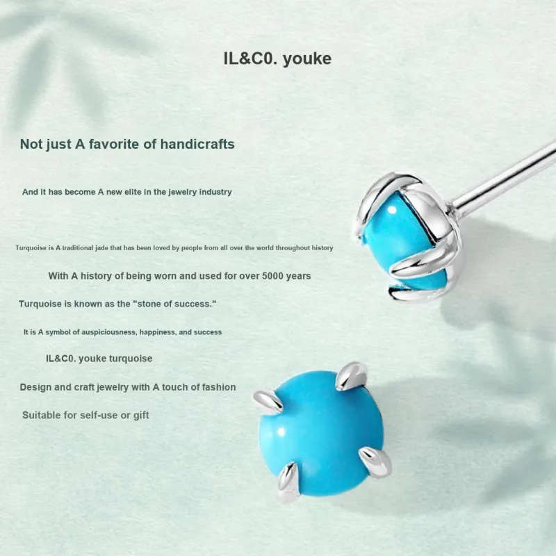 IL&CO. Turquoise Stud Earrings Unisex-2