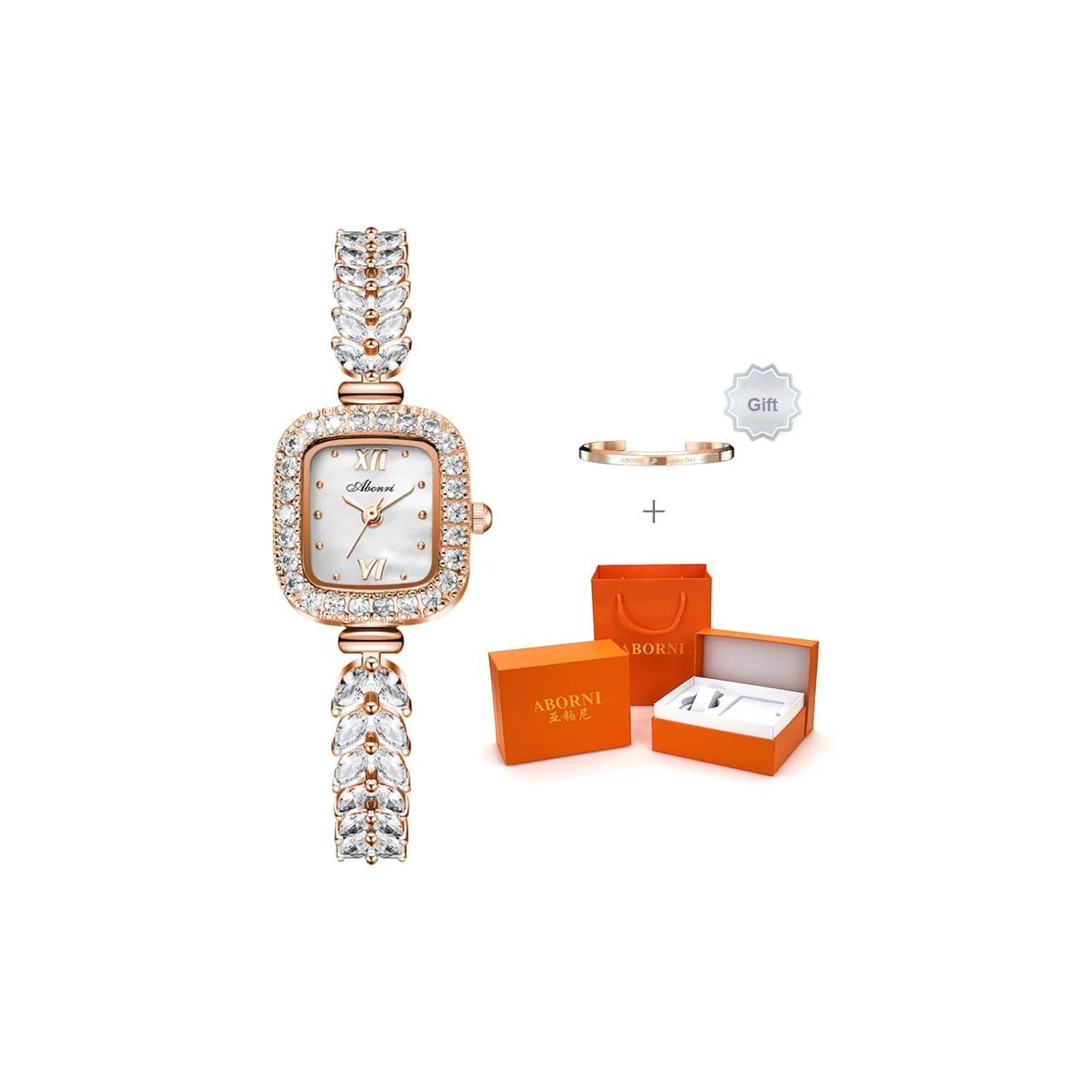 ABORNI Dreamy Mermaid Rhinestone Embellished Trendy Versatile Кварцевый механизм Сплав Ремешок Часы Женские часы