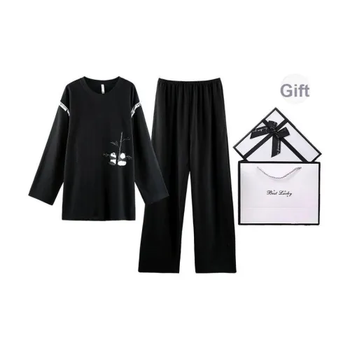 Q'NIANMA Пижамный комплект для женщин набор в подарочной коробке Афинский черный