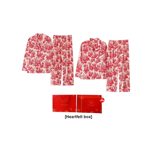 Qin Jing Красный Унисекс Пижамные комплекты