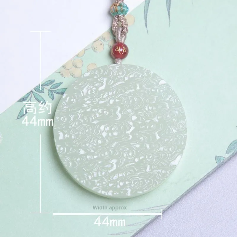 Ingenuity Hetian Jade Necklaces Pale Greenish White Jade Unisex-2