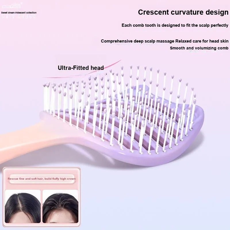 Gentle Welcome Kitten Massage Comb & Hair Styler For High Skull Top, Portable Travel Dormitory Rib Comb Fluffing Up-12