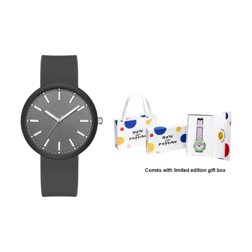 Funtime Enjoy Collection Кварцевый механизм силиконовый ремешок часы унисекс черный циферблат F2052 H