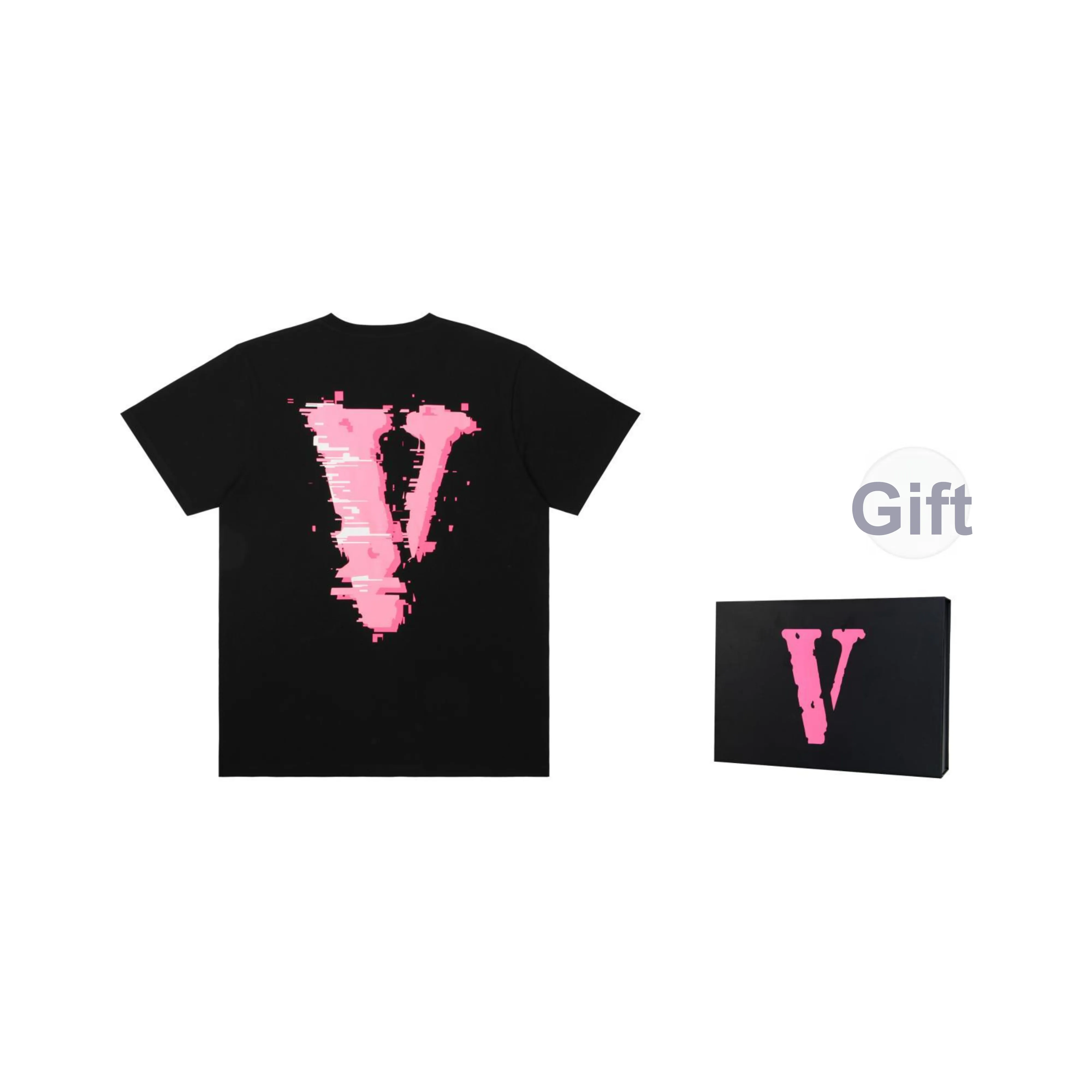 VLONE T-Shirt Унисекс Черный Розовый