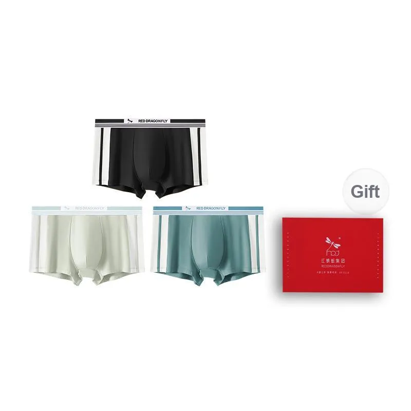 RED DRAGONFLY Cotton Panties Men's 3 Pack Gift Box Set-10
