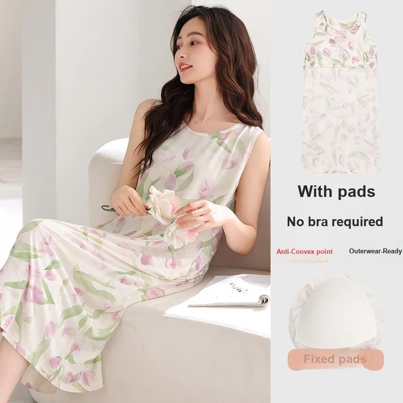 NOME Spring Summer Nightgown Women's-5
