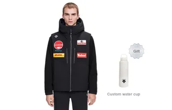 DESCENTE Ski Style Letter Hooded Thickened Puffer Jacket Men's