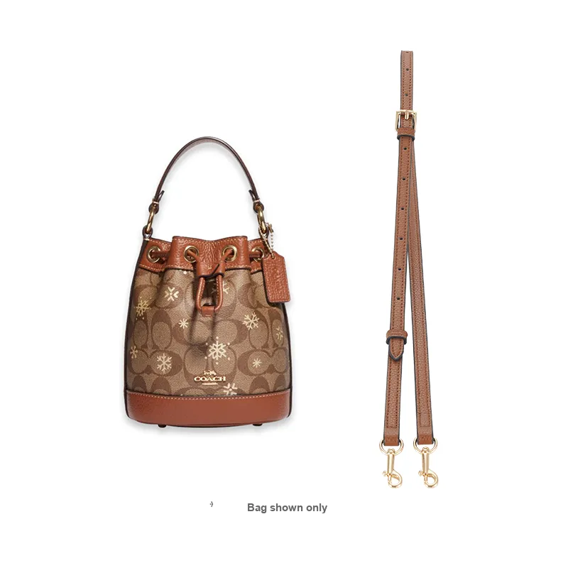 Lan Bao Fan Cow Leather Bag Strap Women's White-4