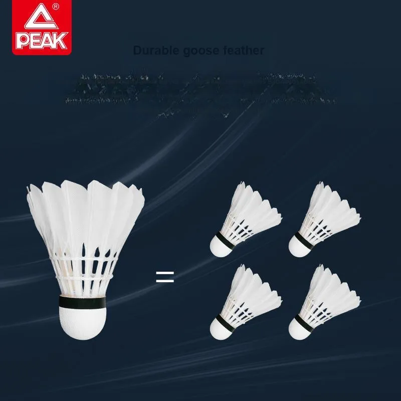 PEAK E10 Goose Feather Shuttlecock 12 Pack Goose Feather Training Shuttlecocks-4