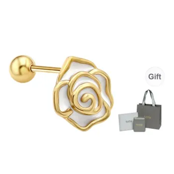 YPYN 10K Gold Single Stud Earrings Women's Gold