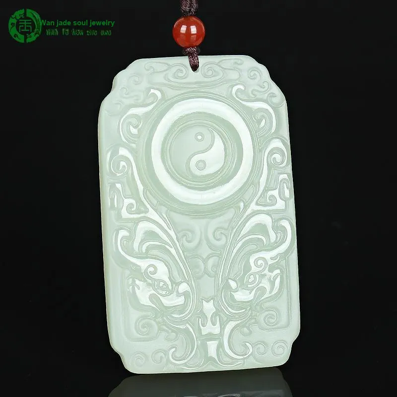 WANYUHUN Hetian Jade Pendants White Jade Unisex-1