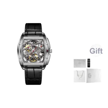 CIGA Design Z Collection Frontier Mechanical Movement Genuine Leather Strap Watch Men's Watches Silver Dial