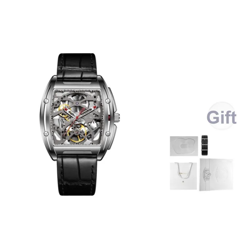 CIGA Design Z Collection Frontier Mechanical Movement Genuine Leather Strap Watch Men's Watches Silver Dial-0