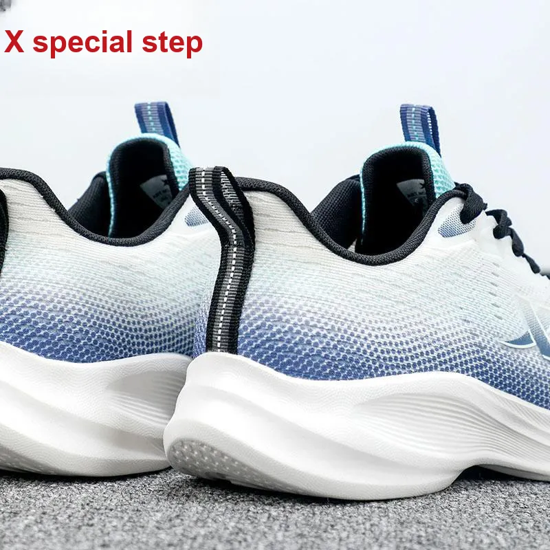 XTEP Running Shoes Men Low Top Sail White/Purple Blue/Tranquil Blue-11