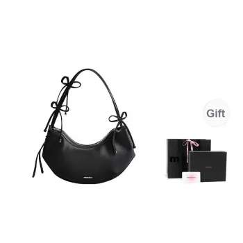 Muuluu Ballet Bag Versatile Satin Shoulder Bag, Shoulder Bag Regular Medium Size Women's Black